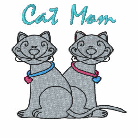 Cat Mom Embroidered Cat Zip Hoodie embroideredshirt