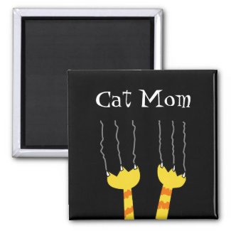 Cat Mom Funny Cat Scratch Whimsical Kitty Magnet