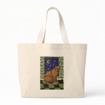 Cat, Moon & Stars - tote bag