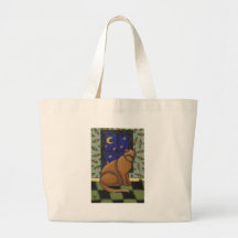 Cat, Moon & Stars - tote bag