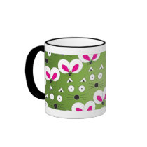 Cat & Mouse pattern mug green by RLMdesignes Cat & Mouse pattern mug green