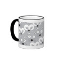 Cat & Mouse pattern mug grey