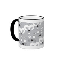 Cat & Mouse pattern mug grey by RLMdesignes Cat & Mouse pattern mug grey