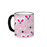 Cat &amp; Mouse pattern mug pink