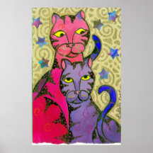 Cat N Stars Posters