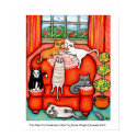 Cat Nap On Grandma's Chair posters