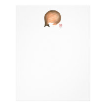 Cat Nap, Sumi-e cat Enso in color Letterhead Template