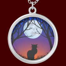Cat Necklace Black Cat Moon Gifts Cat Jewelry necklaces