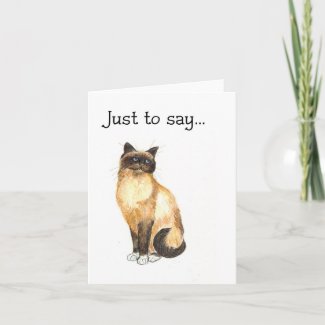 Cat Notecard - Just to say... card