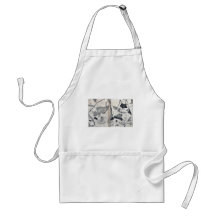 Cat nursing kittens by Tachibana,Morikuni Apron