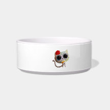 Cat of Day of The Dead Pet Water Bowl