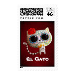 Cat of Day of The Dead Postage
