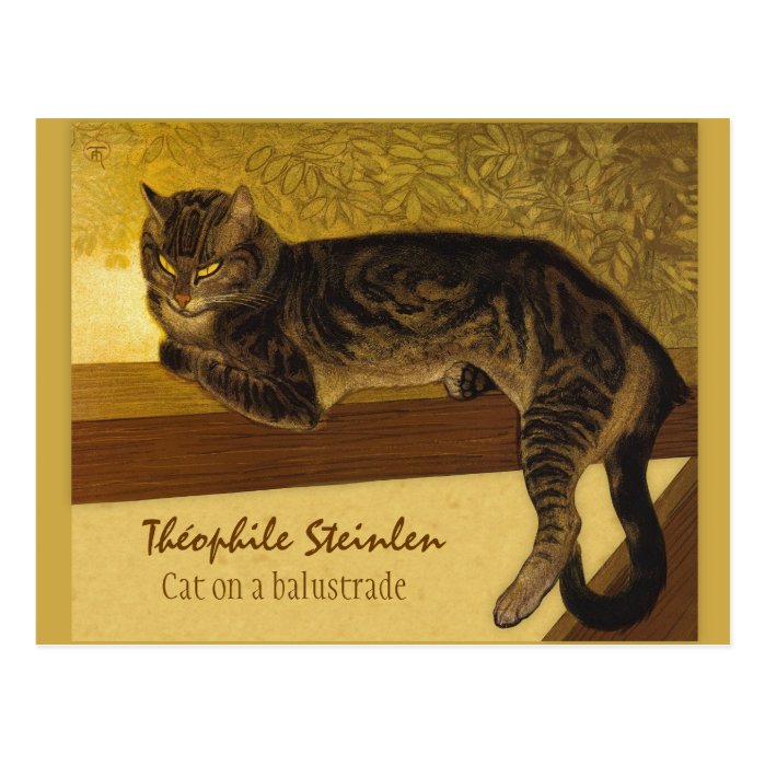 Cat on a balustrade CC0102 Th&#233;ophile Steinlen Postcard