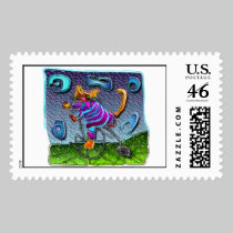 cat on a bike 1 postage