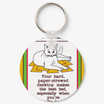 Cat on a Desk keychains