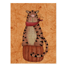 Cat on a Pumpkin Postcards