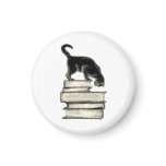 Cat on Books Fridge Magnet