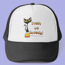 Cat on Candy Corn Treat Me Sweetly! hats