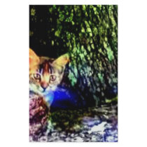 Cat on Oak Roots Personalized Stationery
