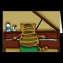 Cat on Piano cards