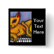 Cat on Piano Keyboard Pin