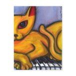 Cat On Piano Postcards