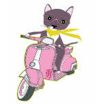 Cat on Pink Lady's Tshirt