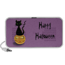 Cat on Pumpkin Halloween portable Doodle Speaker speakers