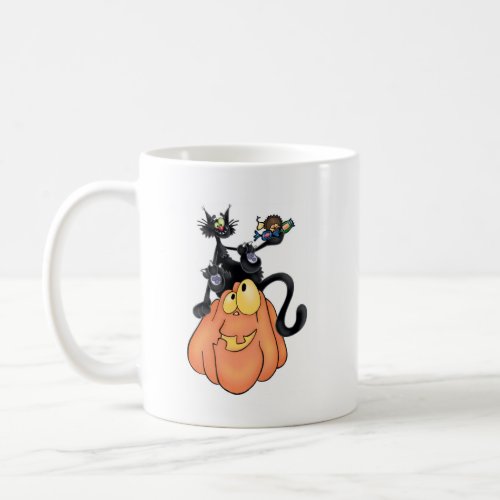 Cat on Pumpkin mug