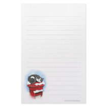 Cat on Snowy English Post Box - Lined stationery