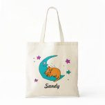 Cat On the Moon Canvas Bags