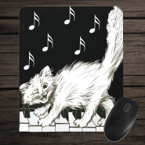 Cat on the Piano Keys mousepads