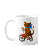 Cat on Tricycle Coffee Mugs