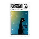 Cat on Winter Night postage by EveStock Cat on Winter Night postage
