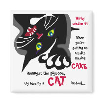 Cat or cake- Wacky wisdom #1 magnets