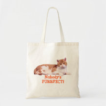 Cat Orange & White Tote Bag