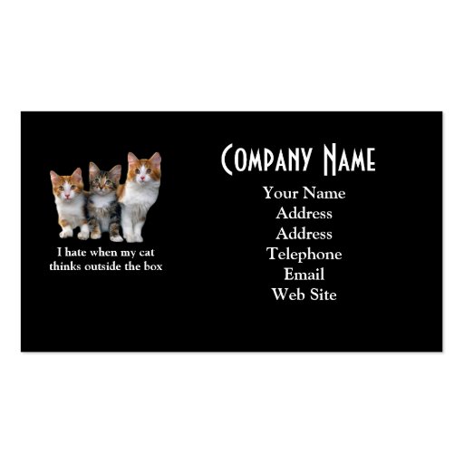 Cat Outside The Box Business Card (back side)