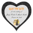 Cat & Owl Halloween Wedding Save The Date Stickers