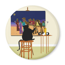 cat Painting Magi magnets by FlyingHorseDesign cat Painting Magi magnets