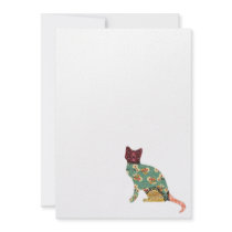 Cat Patchwork Pet Invitations