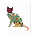 Cat Patchwork Pet Postcard