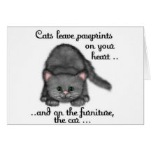 Cat paw prints greeting cards