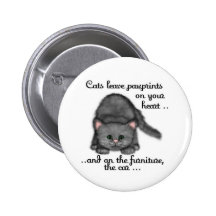 Cat paw prints pinback button