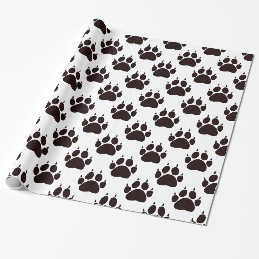 Cat Paw Prints Wrapping Paper Zazzle