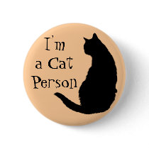 Cat Person Pinback Buttons