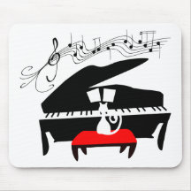 Cat & Piano Mouse Pads