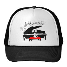 Cat & Piano Trucker Hat