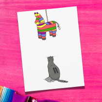 Cat & Pinata - Blank postcards by tiffjamaica Cat & Pinata - Blank postcards