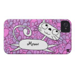 Cat Pink Flower iPhone 4 Case-Mate Case