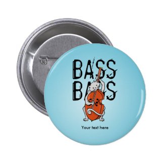 Cat Playing a Double Bass or Cello 2 Inch Round Button